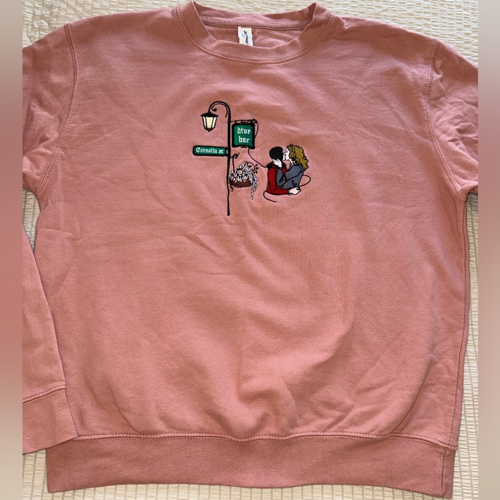 T Swift Pink Cornelia St Crew Neck Sweatshirt large - Picture 1 of 5